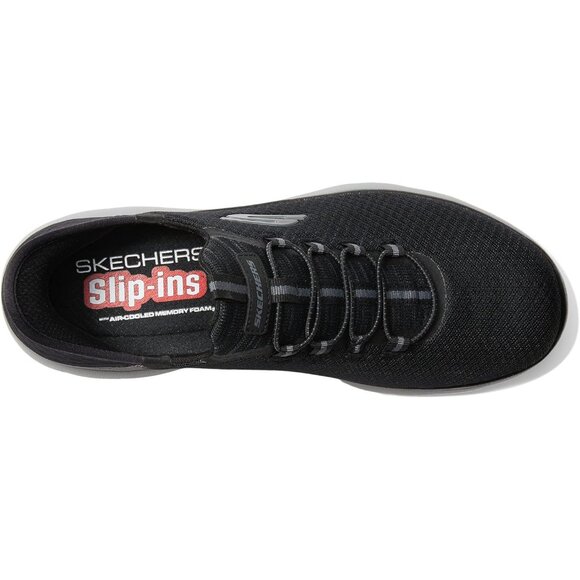 🆕 Men Black Hands Free Slip-ins Summits  Heel Pillow Vegan High Range Sneaker - Picture 3 of 7